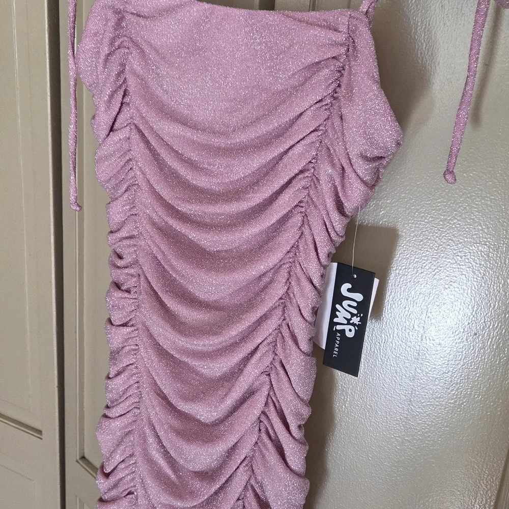Pink Ruched Mini Dress - Picture 2 of 4